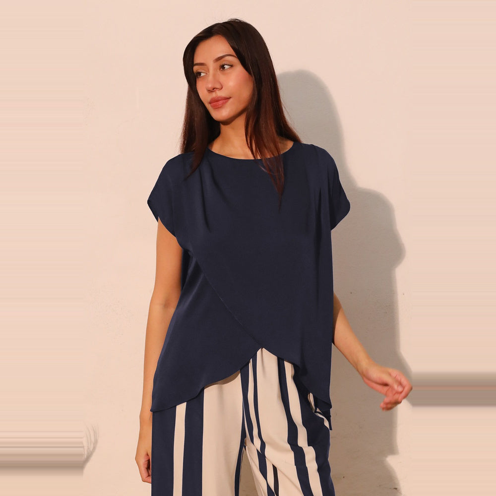 Top Kimono Satinado con Efecto Globo para Dama