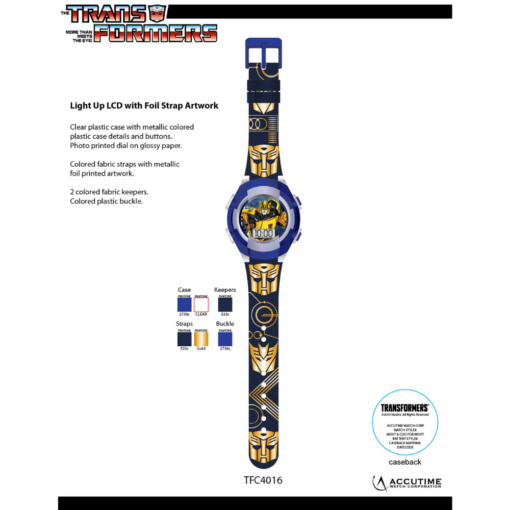 Accutime  | Reloj Transformers Lcd Parpadeante Correa Negra Bb