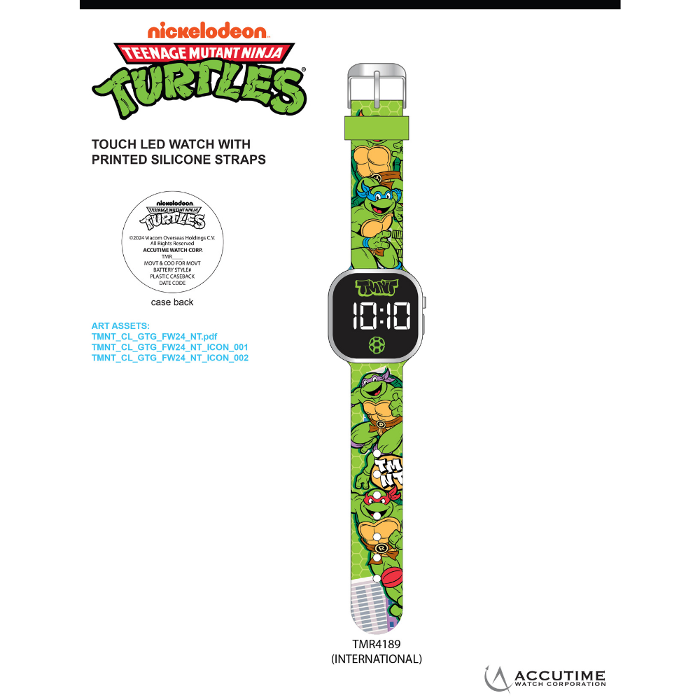 Accutime  | Reloj Tmnt Lcd Interactivo Verde