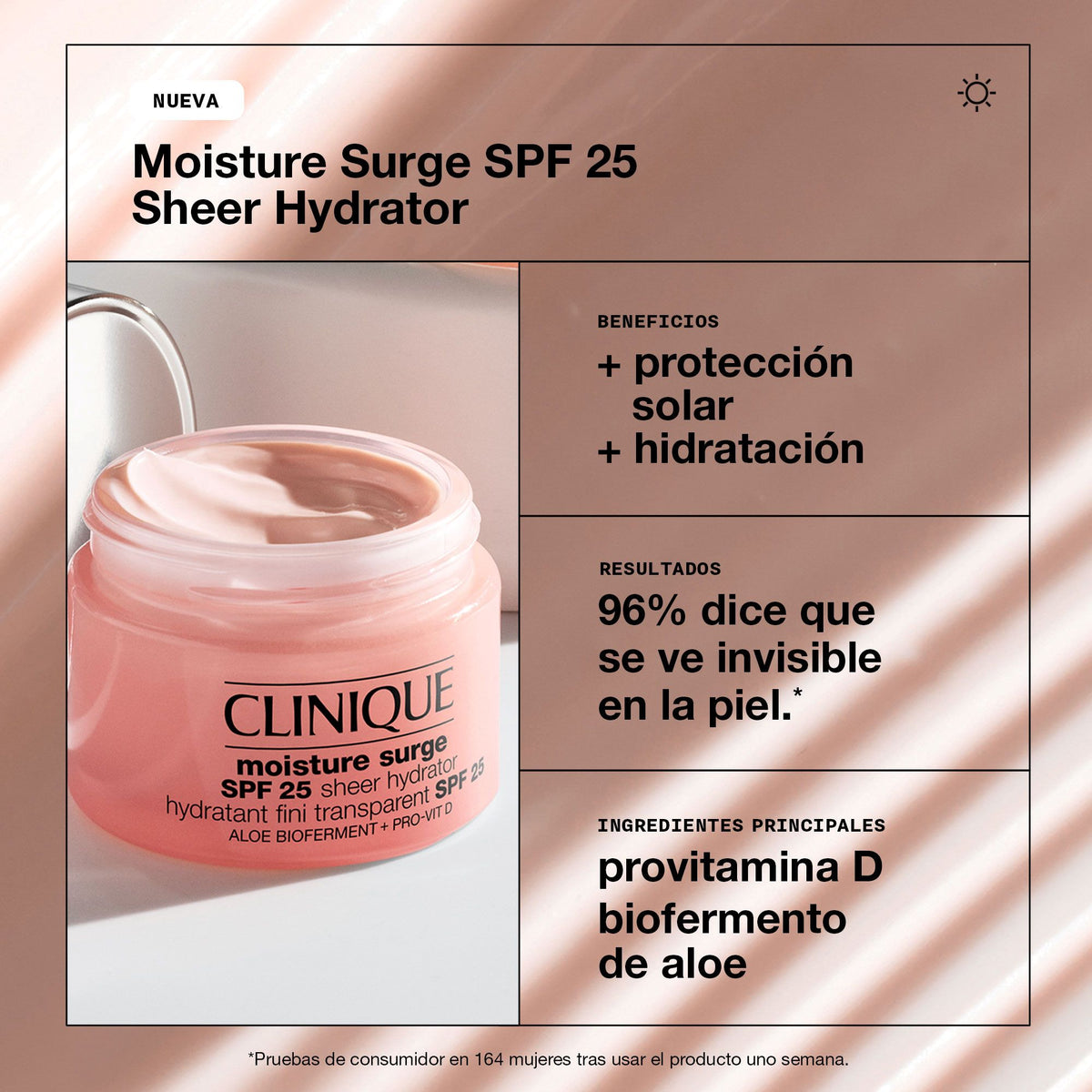 Clinique | Crema Hidratante Moisture Surge™  Protección solar SPF 25