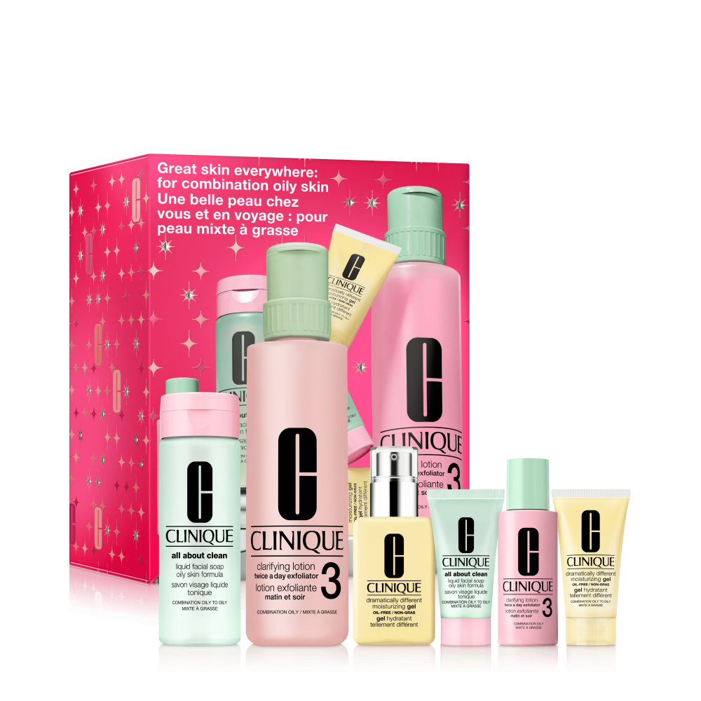 Clinique | Set Tratamiento Rutina 3 pasos Rostro Great Skin Everywhere: Piel mixta-grasa Holiday