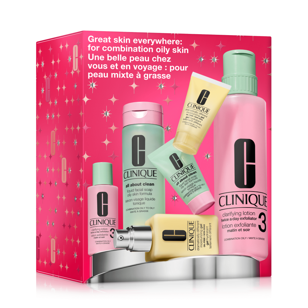 Clinique | Set Tratamiento Rutina 3 pasos Rostro Great Skin Everywhere: Piel mixta-grasa Holiday