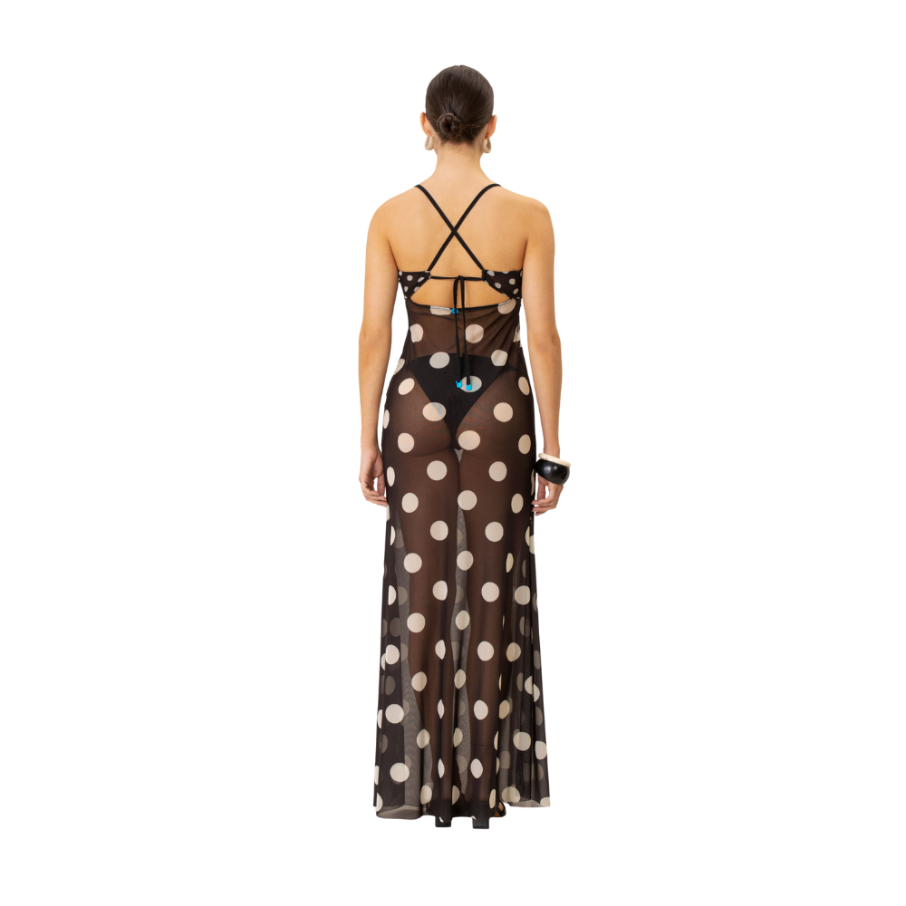 Elissia Long Dress Onda de Mar vestido largo estampado print - vista lateral