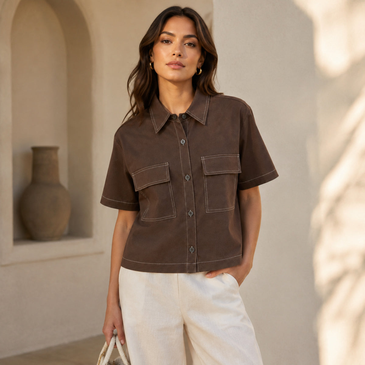 Olea | Camisa Utilitaria de Manga Corta