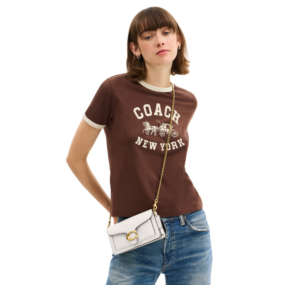 Coach | Bolso bandolera con cadena y detalle de piel granulada pulida 19