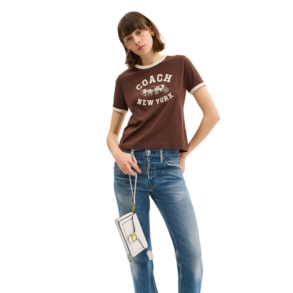 Coach | Bolso bandolera con cadena y detalle de piel granulada pulida 19