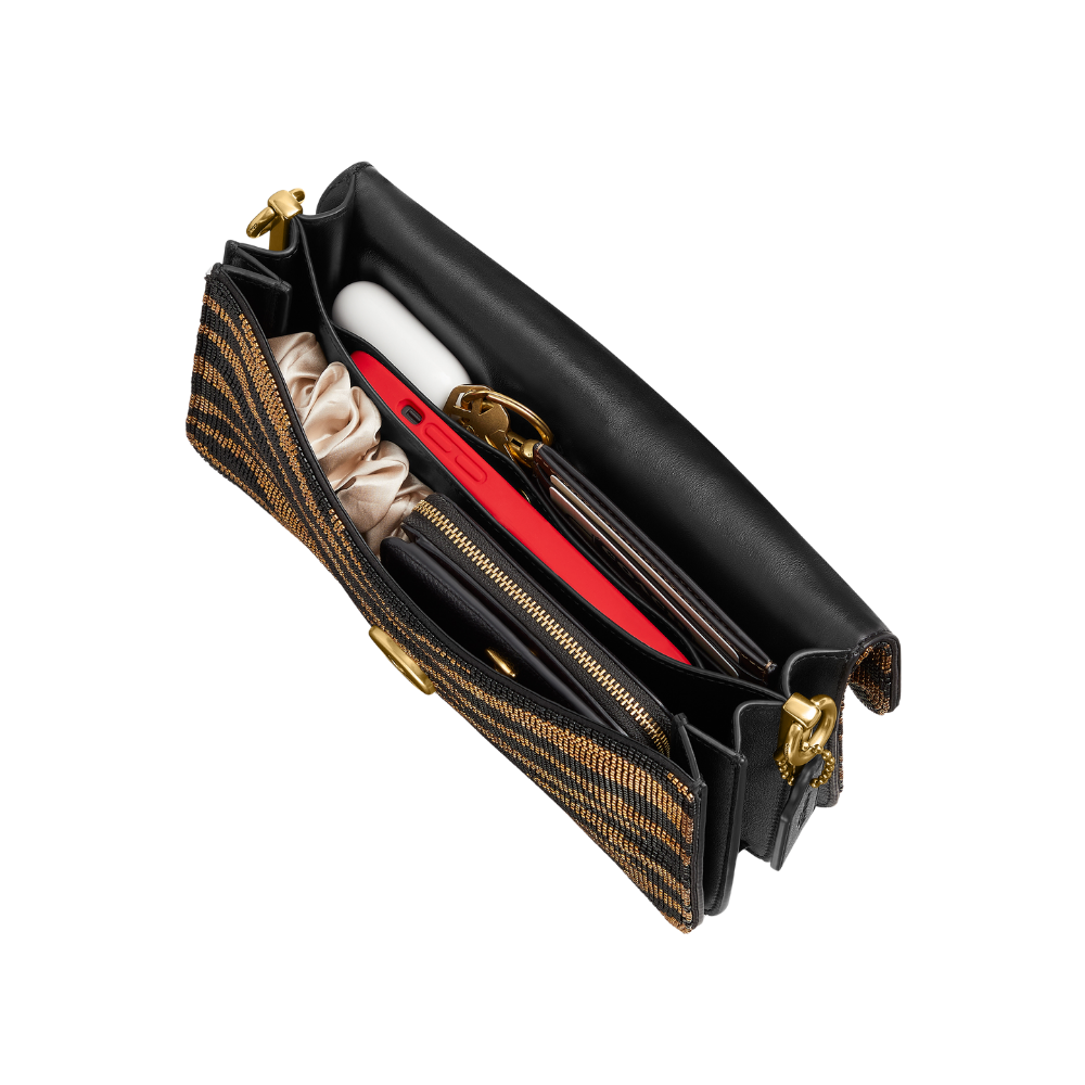 Coach | Bolso De Hombro Tabby 26 Con Tigre De Cuentas Black