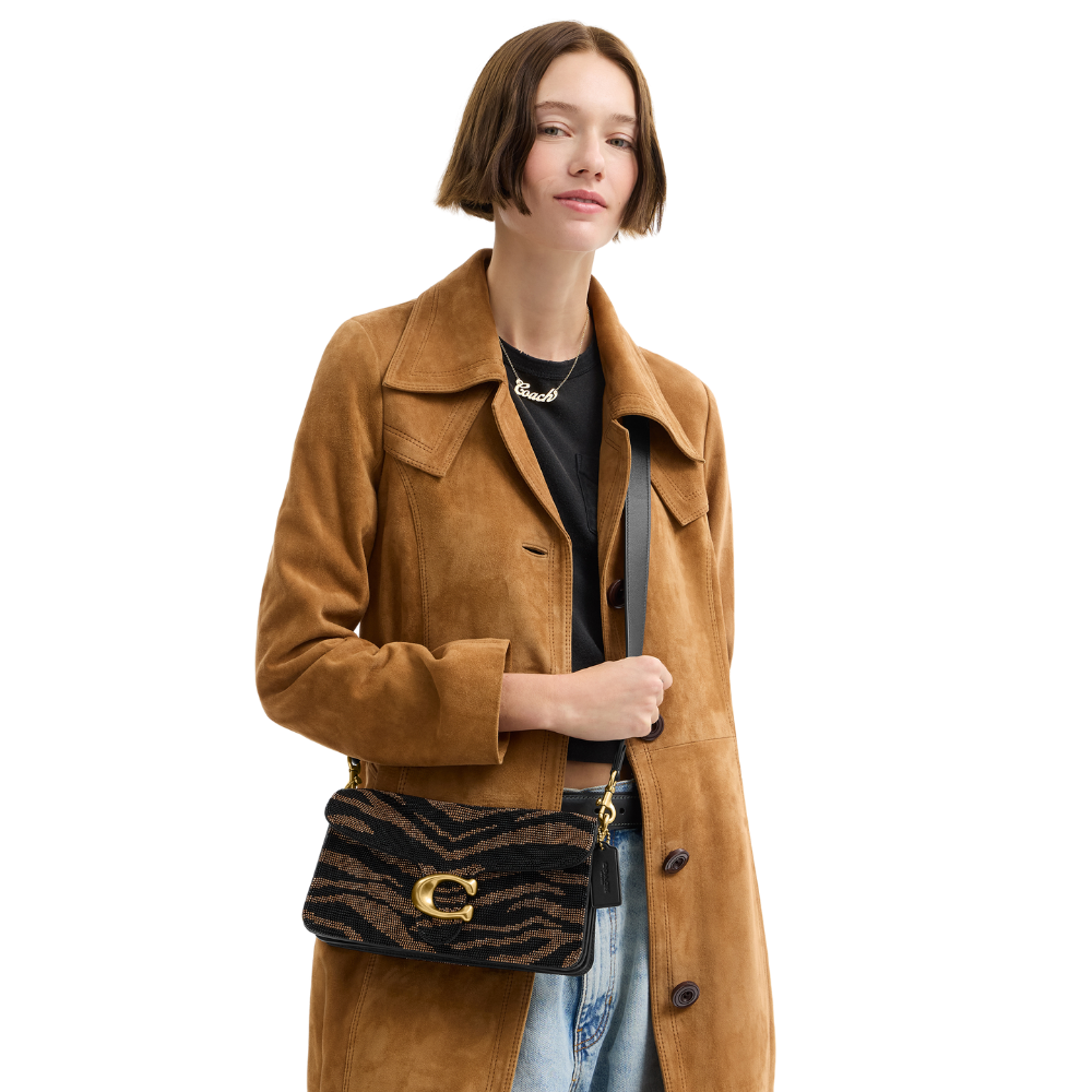 Coach | Bolso De Hombro Tabby 26 Con Tigre De Cuentas Black