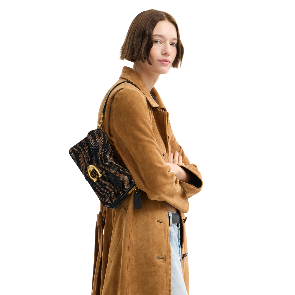 Coach | Bolso De Hombro Tabby 26 Con Tigre De Cuentas Black