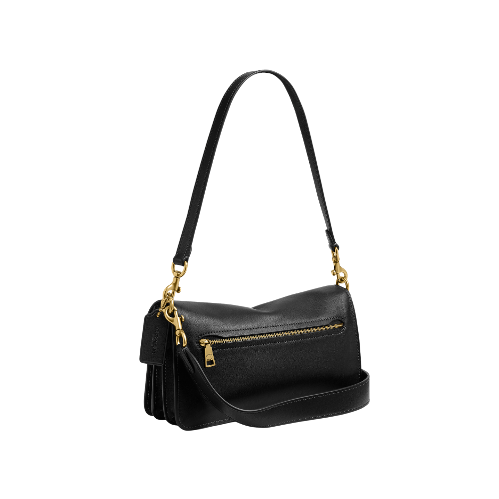 Bolso De Hombro Tabby 26 Coach Black - detalle cuero grano natural