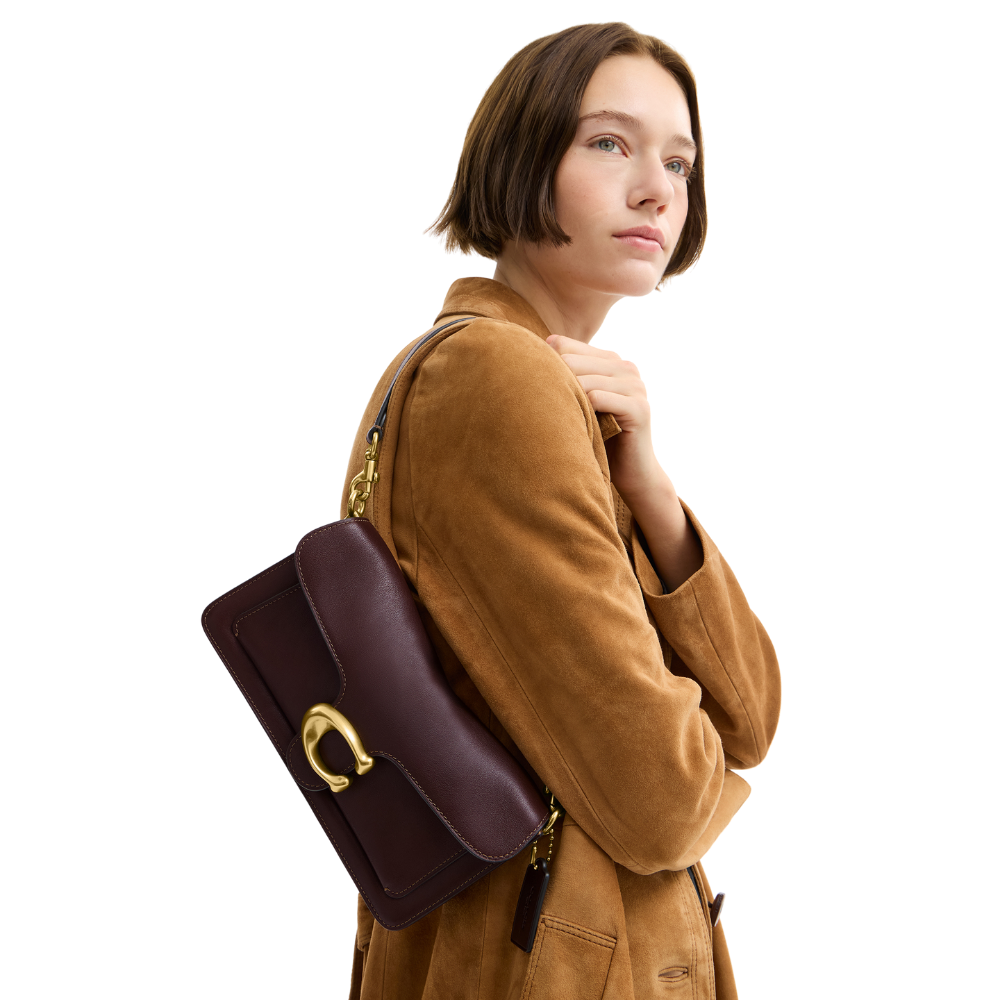 Tabby Shoulder Bag 26 Coach Brown - uso cruzado correa larga
