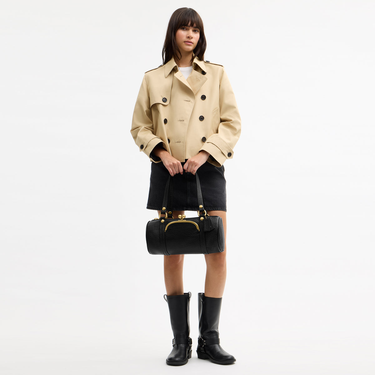 Coach | Bolso Kisslock Barrel de Cuero Granulado