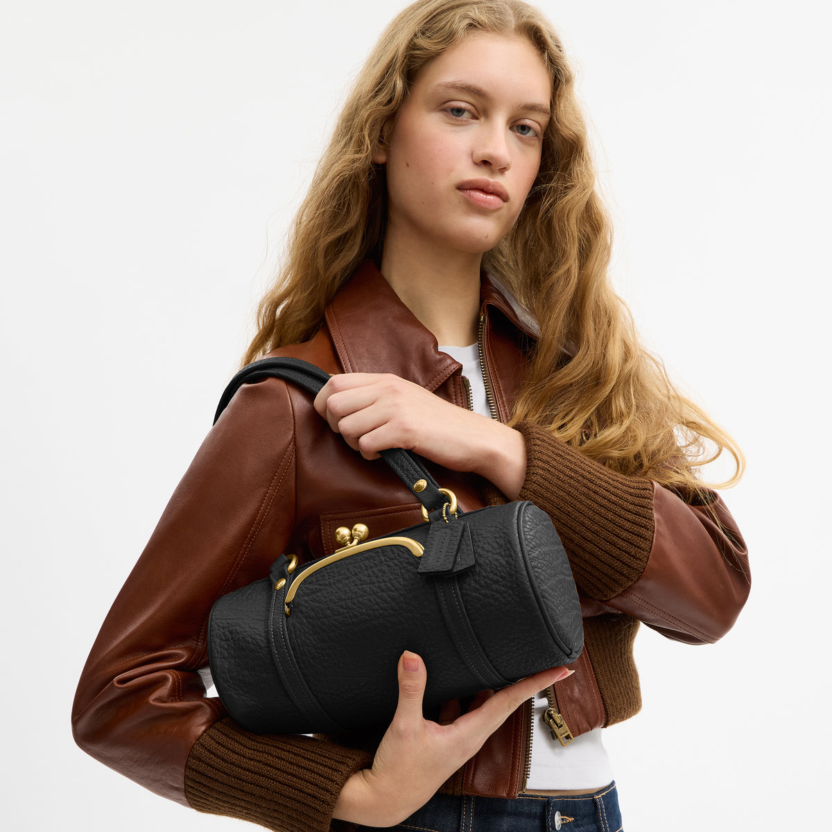 Coach | Bolso Kisslock Barrel 28 de Cuero