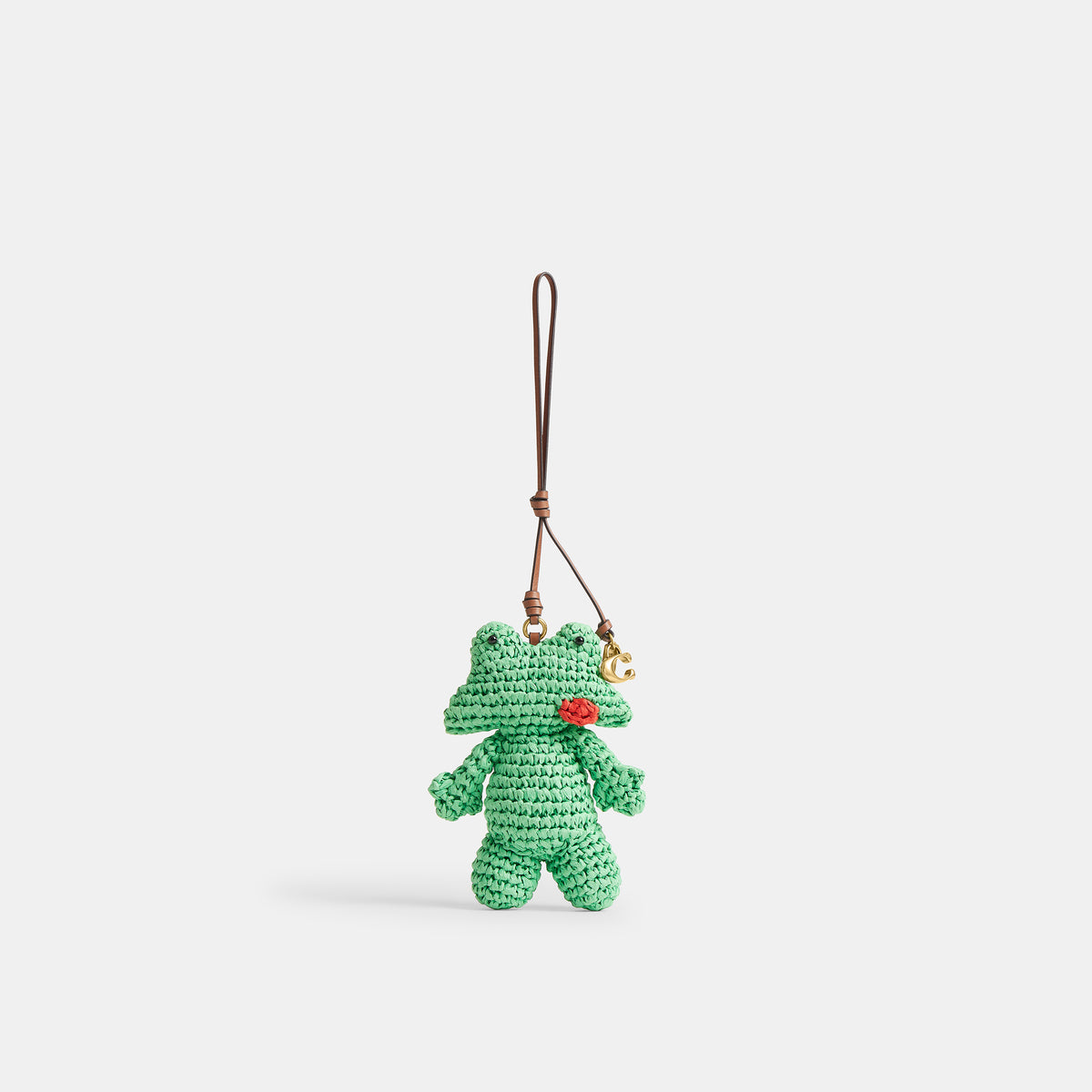 Coach Charm de cartera de paja