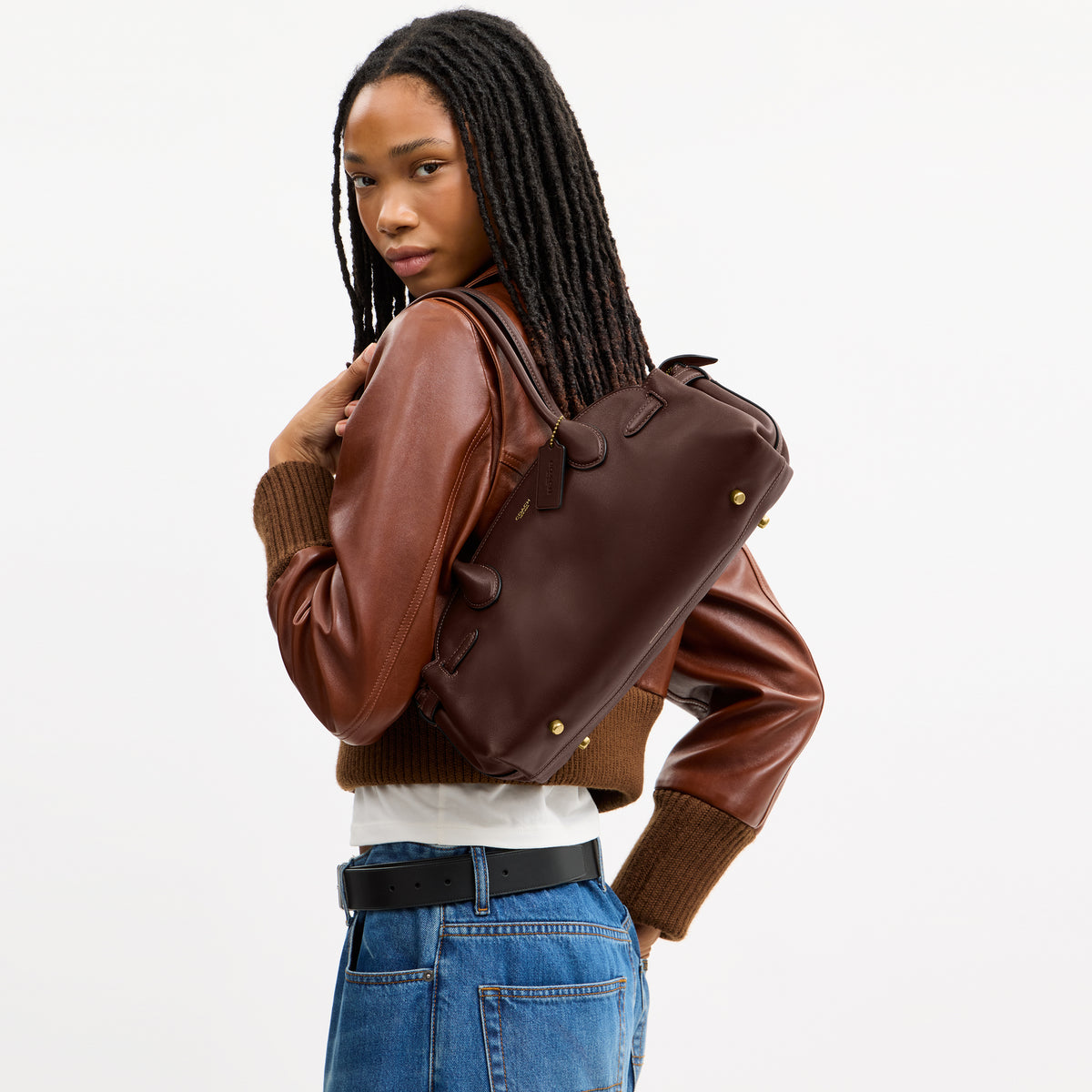 Coach | Bolso Soft Empire Carryall 34 de Cuero Brillante