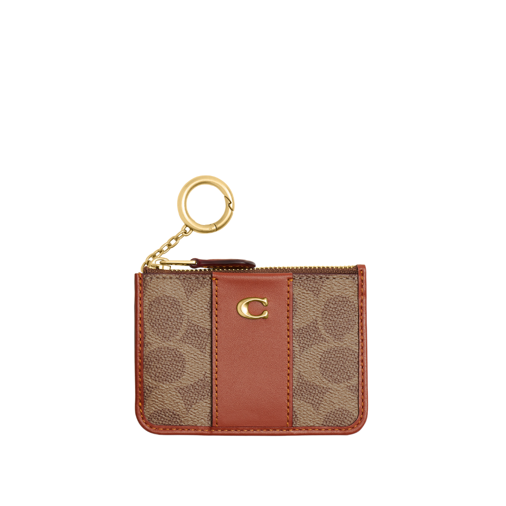 Coach | Estuche Esencial Para Tarjetas De Identificación Mini En Lona De Firma Caramelo