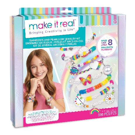 Pulseras de Arcoíris y Perlas DIY