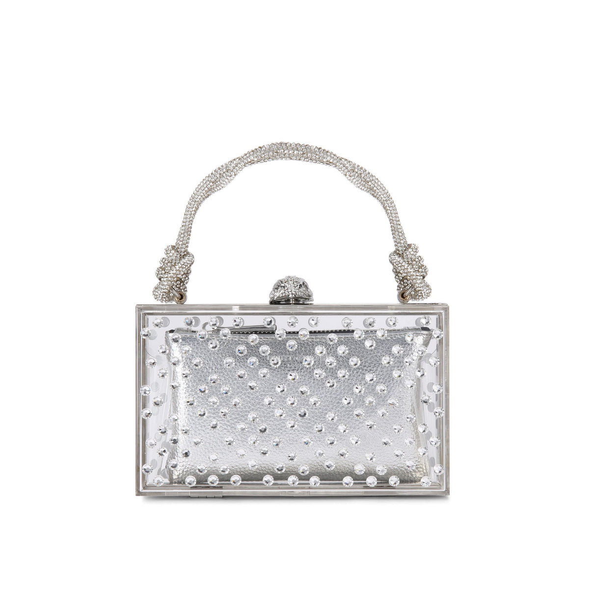 Kurt Geiger | Macrame Handle Box Clutch Silver , U