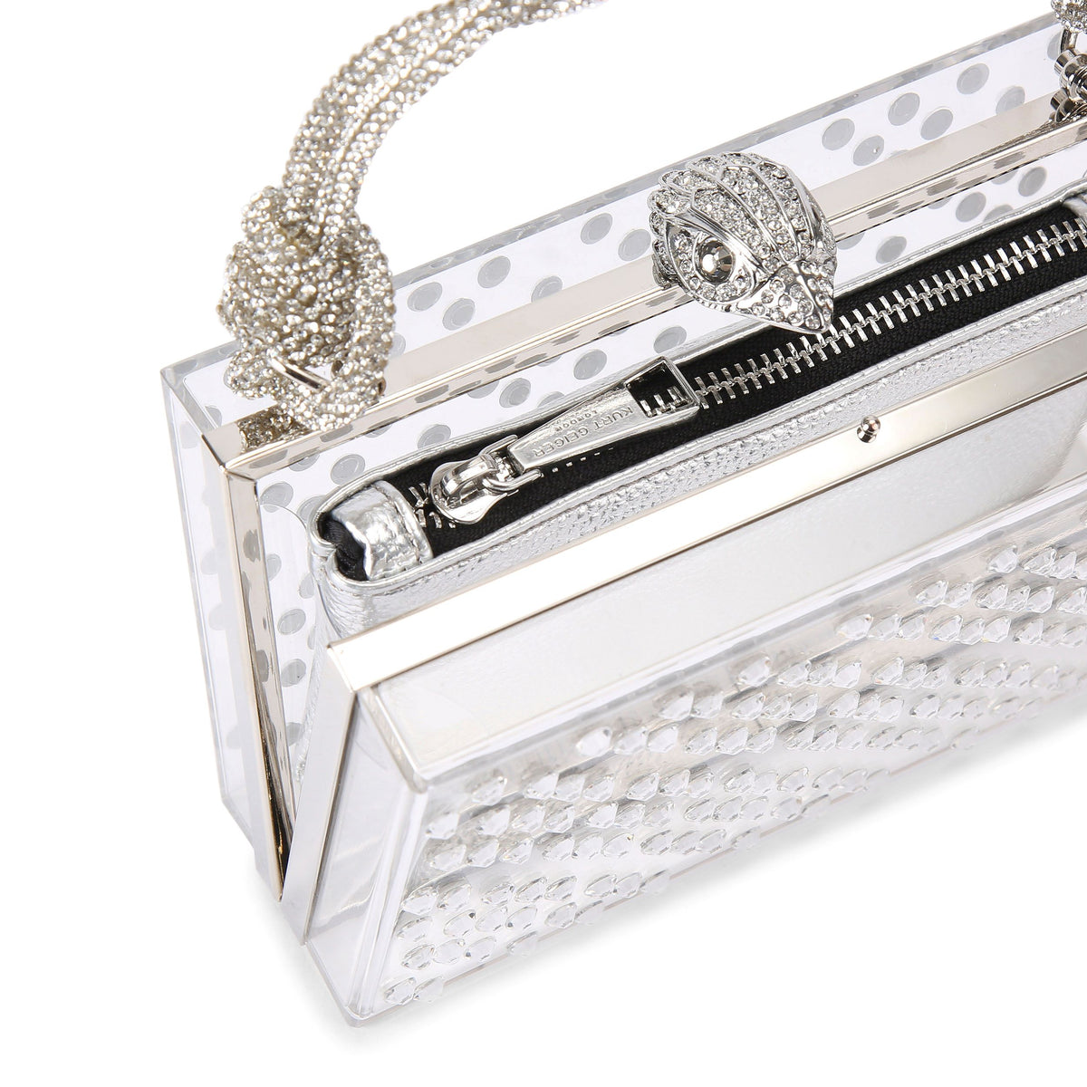 Kurt Geiger | Macrame Handle Box Clutch Silver , U