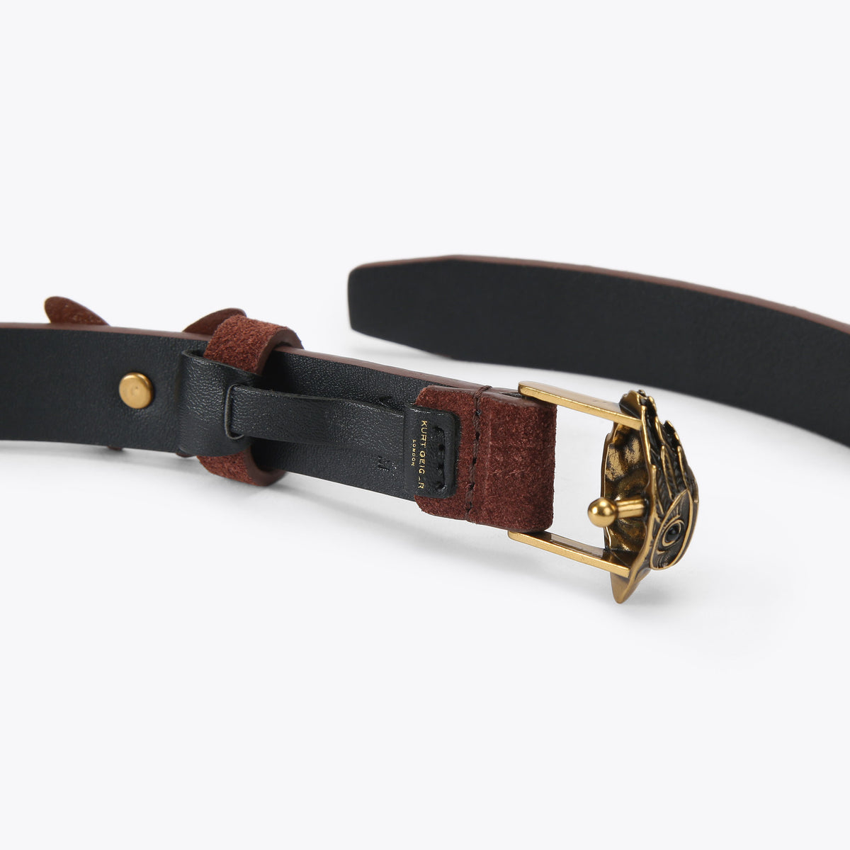 Kurt Geiger | Cinturón Eagle 20 de Piel Marrón