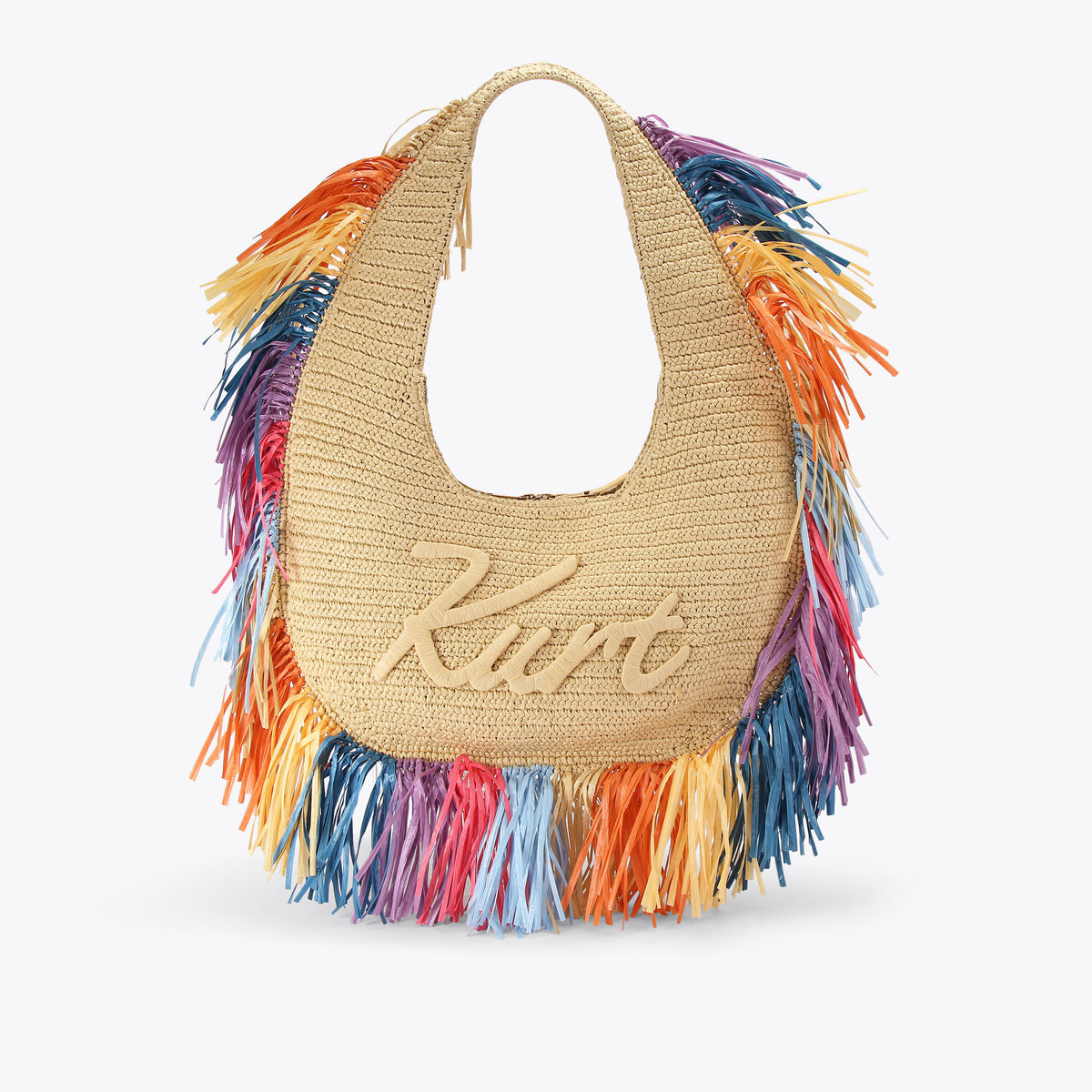 Kurt Geiger | Bolso Hobo Grande Kurt de Rafia con Flecos