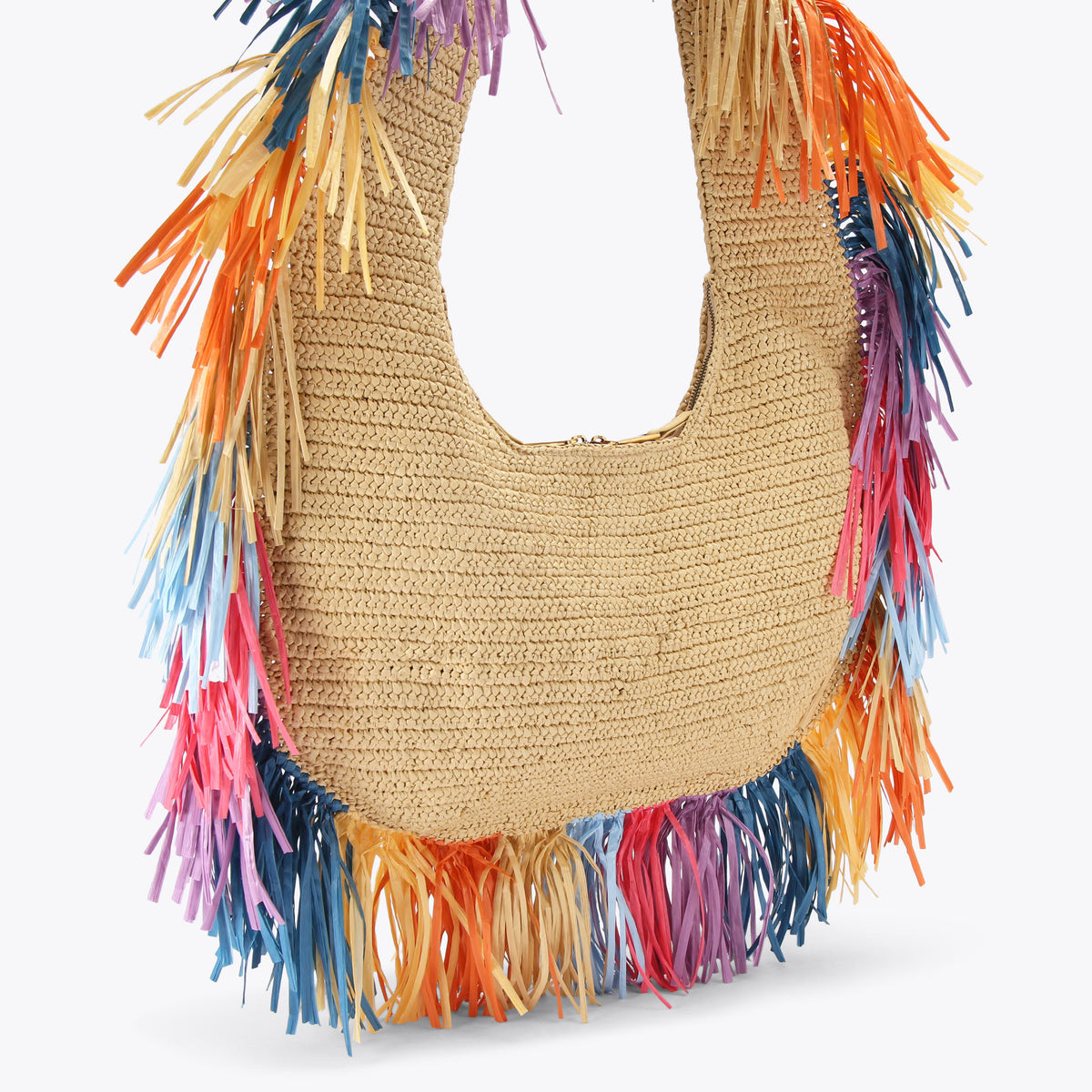 Kurt Geiger | Bolso Hobo Grande Kurt de Rafia con Flecos