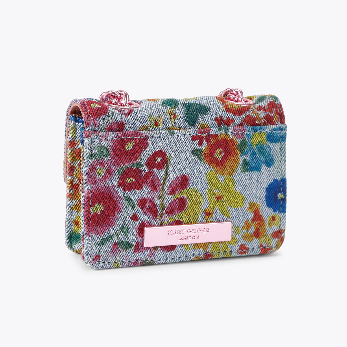 Kurt Geiger | Bolso Micro Kensington de Denim Floral Azul
