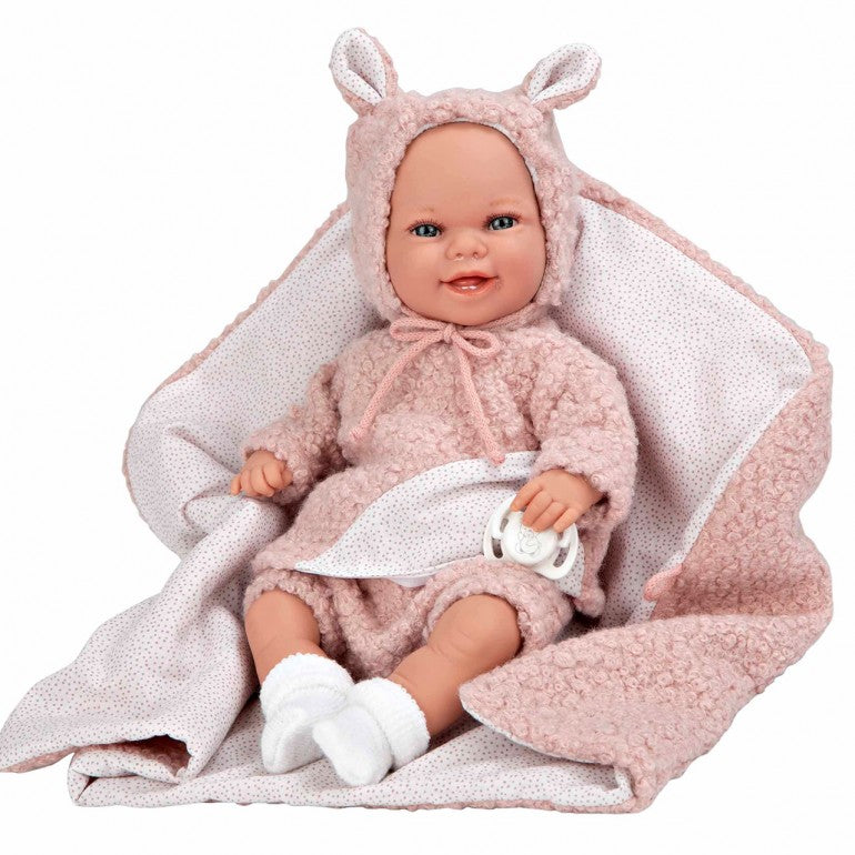Arias | Muñeca Elegance Babyto Rosa con Manta