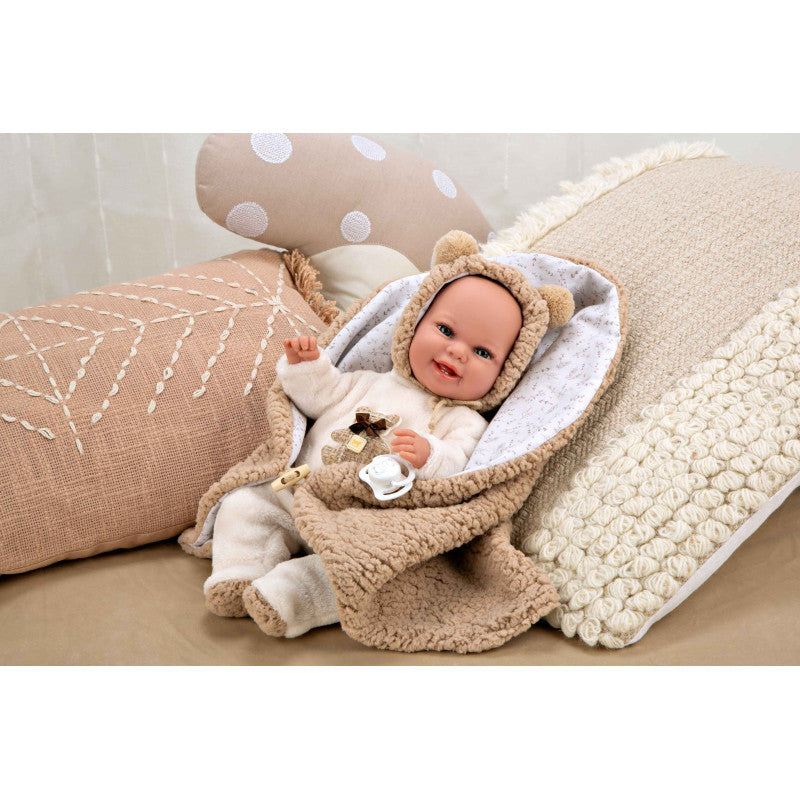 Arias | Muñeca con Peso Elegance Babyto Marrón Osito con Manta