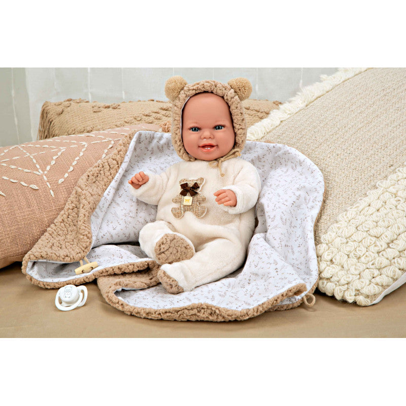 Arias | Muñeca con Peso Elegance Babyto Marrón Osito con Manta