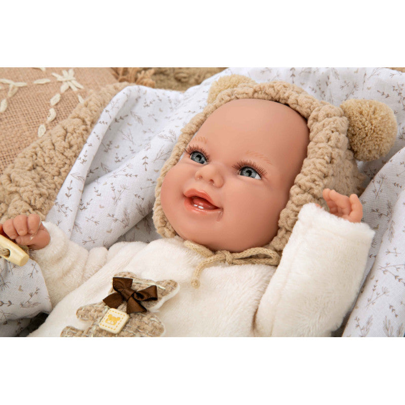 Arias | Muñeca con Peso Elegance Babyto Marrón Osito con Manta