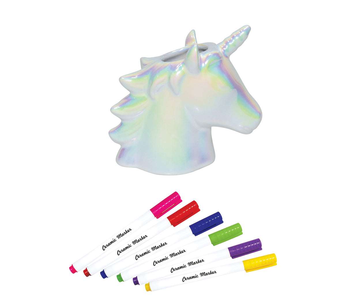 Champion Paint Your Own Rainbow Plated Unicorn Pencil Holder
