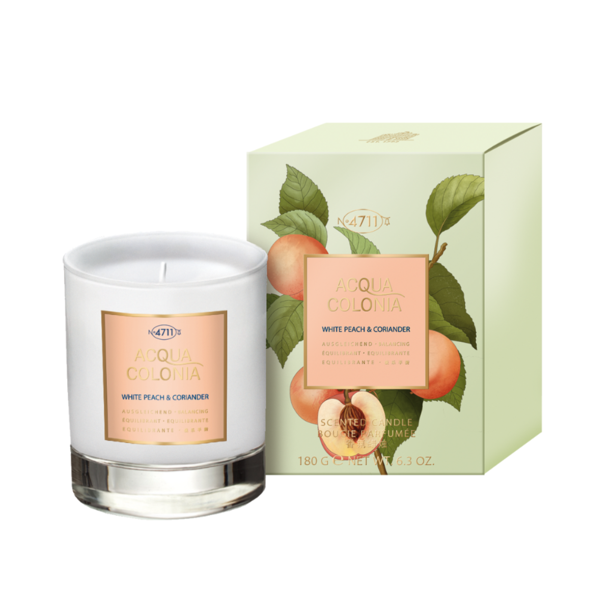 White Peach &amp; Coriander Candle