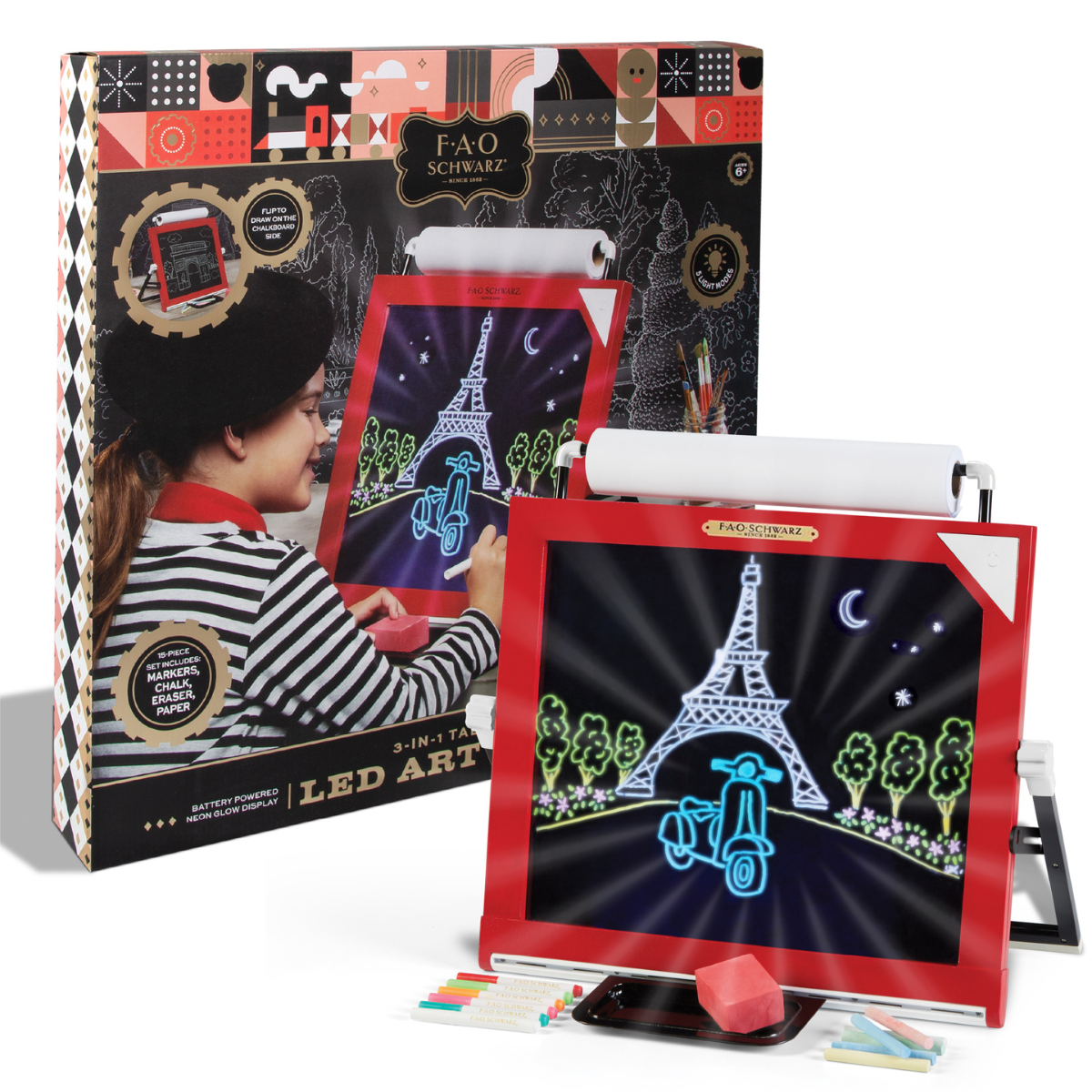 Kid&#39;s Art Tabletop 3-in-1 LED Easel Set