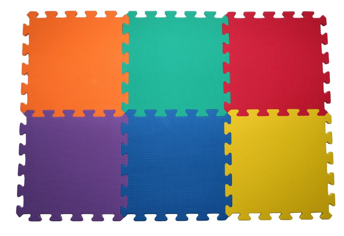 6Pcs Plain Color Floor Mat