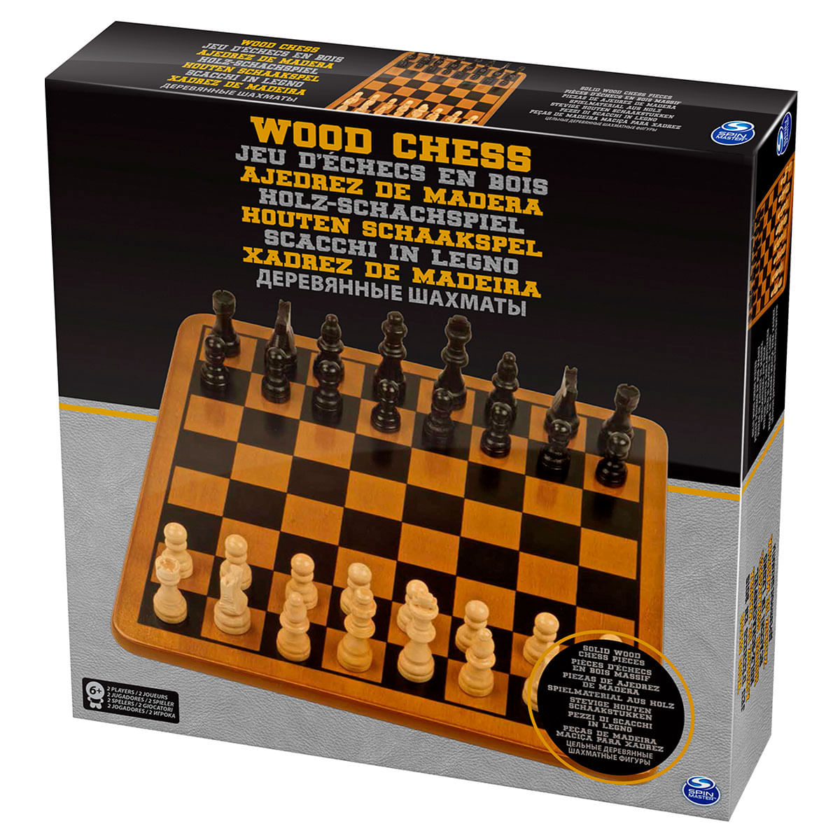 Classic Wood Chess Black &amp; Gold